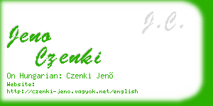 jeno czenki business card